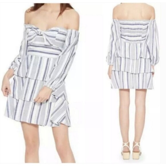 Parker Bahama Aquarius Stripe Off the Shoulder Dress size 8 NWT - Picture 1 of 5